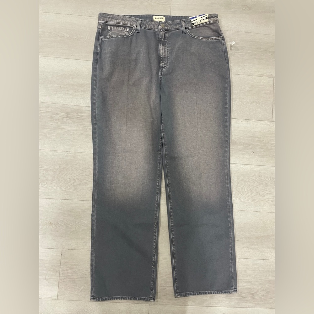 New L’agence Jones Ultra High Rise Stovepipe Jeans Grey Size 34